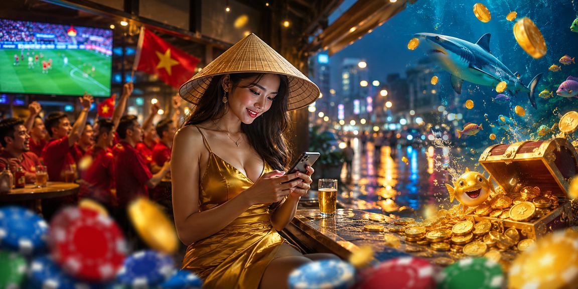 Người phụ nữ đội nón lá tại TP Hồ Chí Minh chơi casino trên điện thoại di động